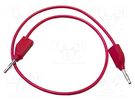Test lead; 20A; banana plug 4mm,both sides; Urated: 3kV; red MUELLER ELECTRIC