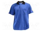 Polo shirt; ESD; XL; cotton,polyester,conductive fibers ANTISTAT
