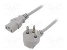 Cable; 3x0.75mm2; IEC C13 female,IS1-16P (H) plug angled; PVC LIAN DUNG