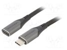 Cable; USB 3.1; USB C socket,USB C plug; 0.5m; black; 5Gbps; PVC VENTION