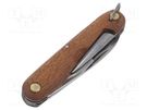 Knife; for electricians; 172mm; Handle material: wood; folding ERKO