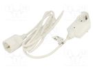 Extension lead; Sockets: 1; white; 3m; 16A LOGILINK