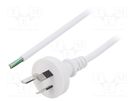 Cable; 3x0.75mm2; AS/NZS 3112 (I) plug,wires; PVC; 1.8m; white LIAN DUNG