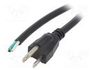 Cable; 3x16AWG; NEMA 5-15 (B) plug,wires; PVC; 3m; black; 13A; 125V LIAN DUNG