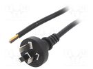 Cable; 3x0.75mm2; AS/NZS 3112 (I) plug,wires; PVC; 1.5m; black LIAN DUNG