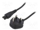 Cable; 3x0.75mm2; BS 1363 (G) plug,IEC C5 female; PVC; 3m; black LIAN DUNG