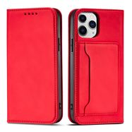 Magnet Card Case for iPhone 12 Pro Pouch Card Wallet Card Holder Red, Hurtel