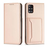 Magnet Card Case Case for Samsung Galaxy A12 5G Pouch Wallet Card Holder Pink, Hurtel