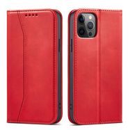 Magnet Fancy Case Case for iPhone 12 Pro Max Pouch Wallet Card Holder Red, Hurtel