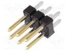 Pin header; pin strips; male; BERGSTIK II; 2.54mm; PIN: 6; THT; FCI Amphenol Communications Solutions