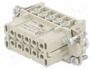 Connector: HDC; female; PIN: 10; size 10; contact insert; 400V; 16A WIELAND