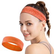Elastic fabric headband for running fitness orange, Hurtel