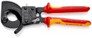 KNIPEX 95 36 250 Cable Cutter (ratchet action) insulated with multi-component grips, VDE-tested black lacquered 250 mm (self-service card/blister)