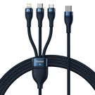 Baseus Flash Series II cable USB Type C / USB Type A - USB Type C / Lightning / micro USB 100 W 1.5 m blue (CASS030203), Baseus