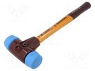 Hammer; 325mm; W: 115mm; 610g; 40mm; round; elastomer; wood; SIMPLEX HALDER
