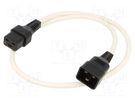 Cable; IEC C19 female,IEC C20 male; 1m; with IEC LOCK locking SCHAFFNER