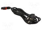 Cable; CEE 7/7 (E/F) plug angled,IEC C13 female 90°; 3m; black SCHAFFNER