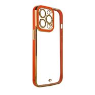 Fashion Case for iPhone 13 Gold Frame Gel Cover Red, Hurtel