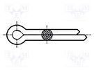 Cotter pin; A2 stainless steel; BN 687; Ø: 2.5mm; L: 16mm; DIN 94 BOSSARD