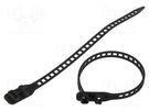 Cable tie; multi use; polyurethane thermoplastic TPE-U; black HELLERMANNTYTON