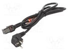 Cable; CEE 7/7 (E/F) plug angled,IEC C19 female; 2m; black; 16A SCHAFFNER