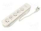 Extension lead; 3x1.5mm2; Sockets: 5; white; 1.8m; 16A QOLTEC