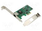 PC extension card: PCIe; PCIe,RJ45 socket; 1000Mbps GEMBIRD