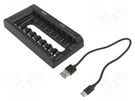 Charger: for rechargeable batteries; Li-Ion; 1.5V; 5VDC XTAR