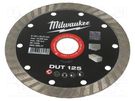 Cutting diamond wheel; Ø: 125mm; Øhole: 22.2mm Milwaukee