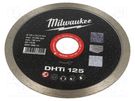 Cutting diamond wheel; Ø: 125mm; Øhole: 22.2mm; ceramic tile Milwaukee