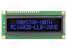 Display: LCD; alphanumeric; VA Negative; 16x2; 80x36x13.2mm; LED RAYSTAR OPTRONICS