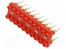 Socket strip; 2mm banana; red; 60VDC; 10A; 30VAC; Sockets: 20; 12mm STÄUBLI