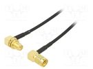 Cable; 50Ω; 0.5m; RP-SMA female,SMA male; black; angled ONTECK