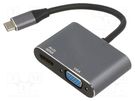 Adapter; D-Sub 15pin HD socket,HDMI socket,USB C plug; 0.15m ART