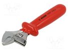Wrench; insulated,adjustable; 165mm; Max jaw capacity: 23mm UNIOR