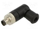 Connector: M8; male; PIN: 4; angled 90°; for cable; plug; IP67 CONEC