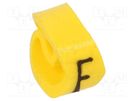 Markers; Marking: F; 4÷10mm; PVC; yellow; -30÷60°C; leaded; PA-2 PARTEX
