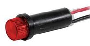PMI .250" LED 120V WIRE CLEAR RED