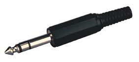 Kištukas 6.3mm stereo kabeliui plastikinis AU/CX-6.3S-M-PL 4040849110368; 4051366110366