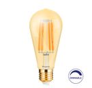 LED bulb E27 230V ST64 6W 540lm, FILAMENT, amber white 2200K, dimmable
