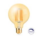 LED bulb E27 230V G95 6W 540lm, FILAMENT, amber white 2200K, dimmable