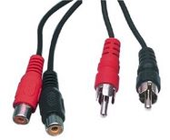 Cable 2xRCA plugs to 2xRCA sockets 1.5m