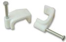CABLE CLIP TWIN & EARTH WHT 10MM 100/PK