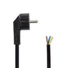 Power Cable | Plug with earth contact male | Open | Straight | Straight | Nickel Plated | 1.80 m | Round | Neoprene | Black | Label