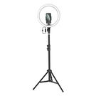 Tripod Floor Stand - Holder for Selfies with 12" LED Ring Light