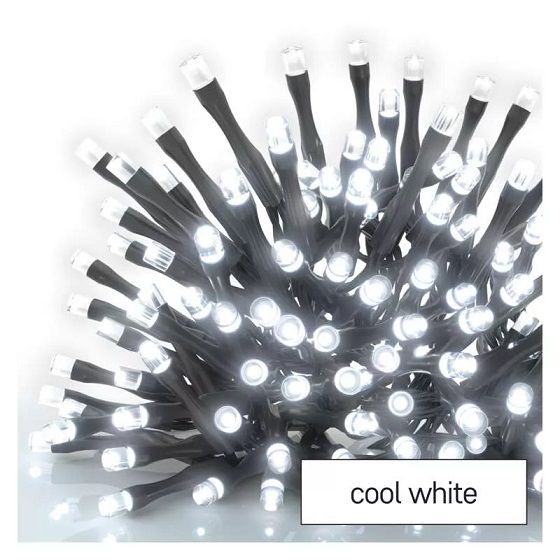 LED girlianda/užuolaida, 30Vdc, 2.5x0.9m, 100 x LED, šaltai balta, sujungiama, be maitinimo šaltinio, EMOS D1CC01 8592920094778