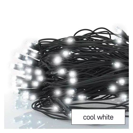 LED girlianda/tinklas, 30Vdc, 2x1.5m, 160 X LED, šaltai balta, sujungiama, be maitinimo šaltinio, EMOS D1DC01 8592920094808