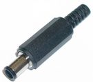 Power plug, DC 3.3/5.5 mm, with pin 10.5-13.5V cable mount, soldered