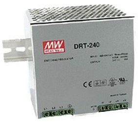 Impulsinis maitinimo šaltinis 48V 5A, 3-fazių, tvirtinamas ant DIN bėgio, Mean Well DRT-240-48