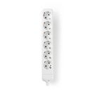 Extension Socket | Type F (CEE 7/7) | 6-Way | 3680 W | 16 A | Kind of grounding: Side Contacts | 230 V AC 50/60 Hz | Socket angle: 45 ° | No Cable Included | White